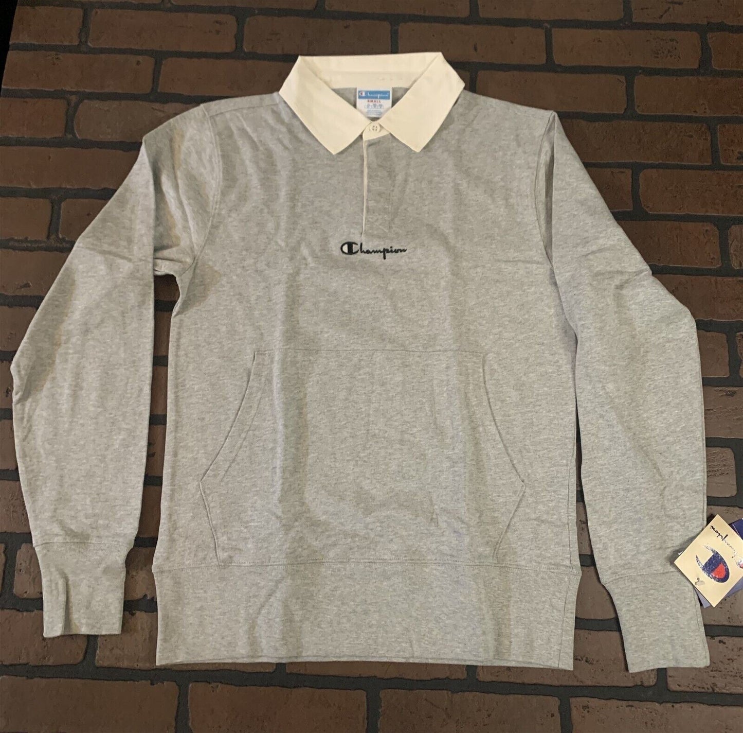 Champion Gray Long Sleeved Rugby Shirt