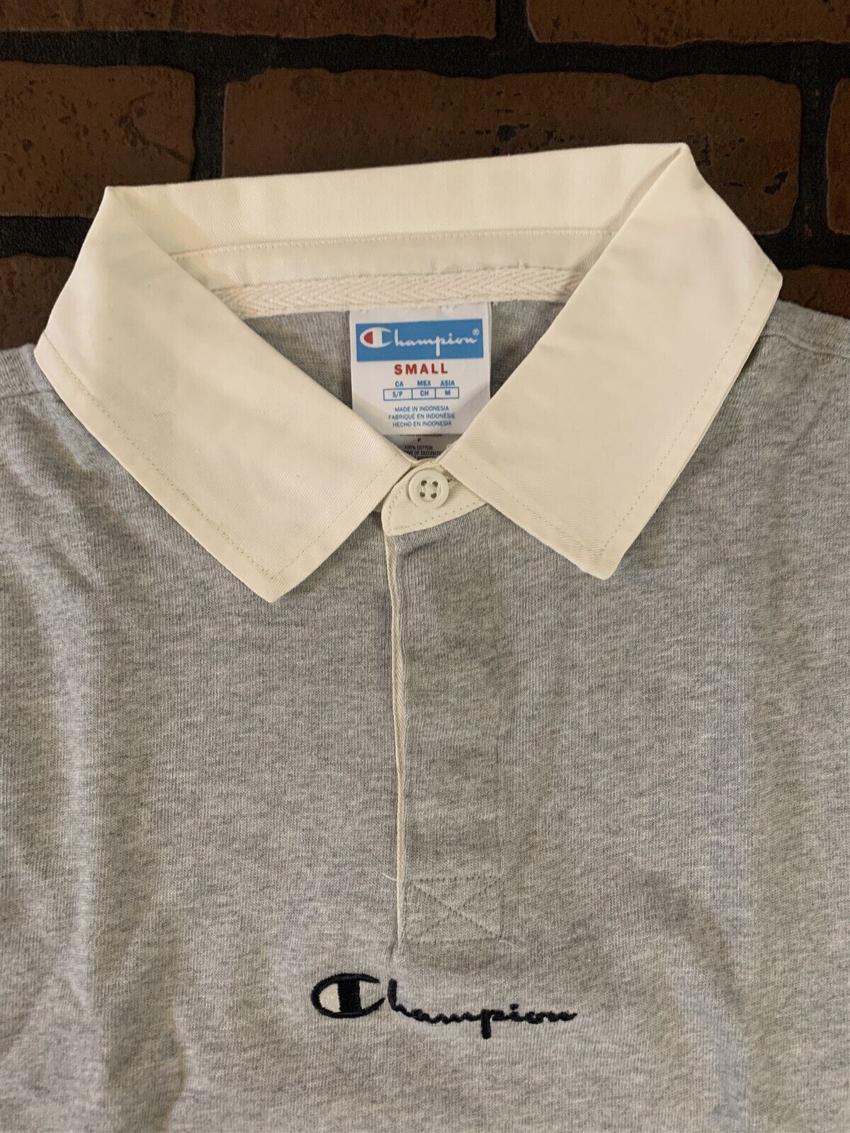 Champion Gray Long Sleeved Rugby Shirt