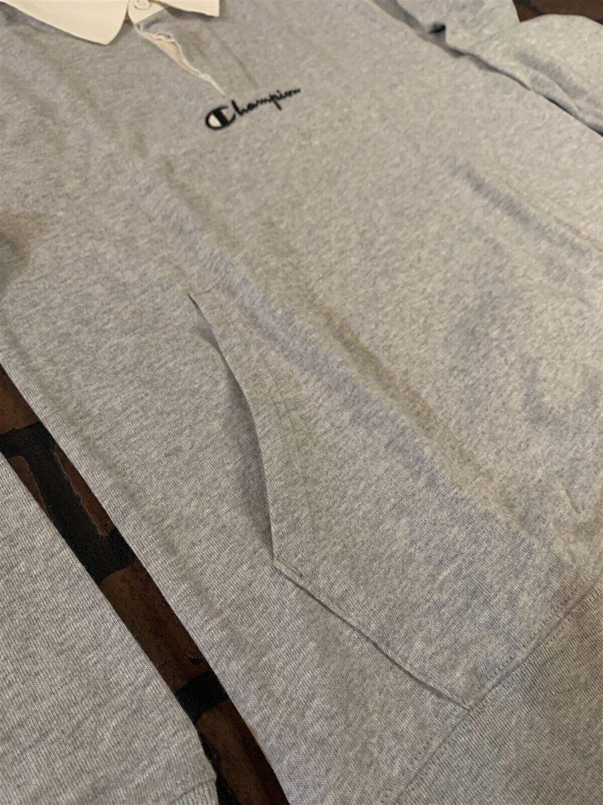 Champion Gray Long Sleeved Rugby Shirt