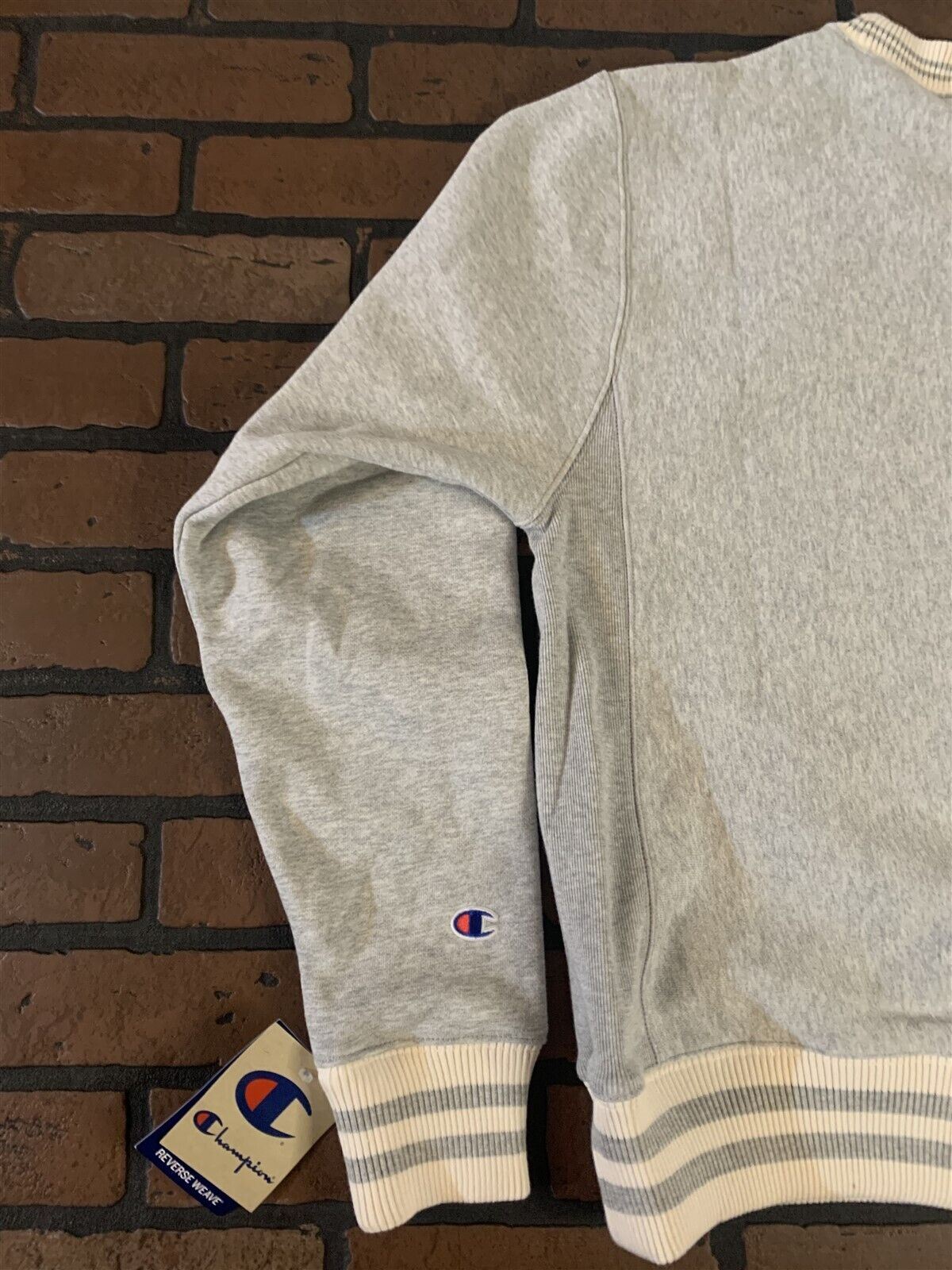 Champion Oxford Gray Reverse Weave Crew Neck Sweatshirt