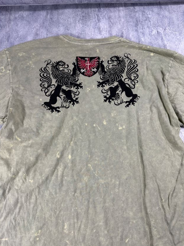 Pollution Green Long Sleeve Y2K Shirt with Thermal Long Sleeves