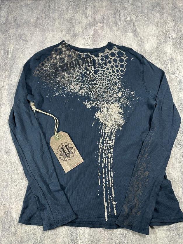 Pollution Blue Y2K Thermal Long Sleeve Shirt