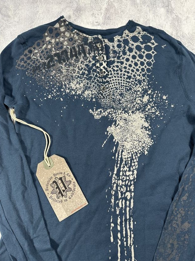 Pollution Blue Y2K Thermal Long Sleeve Shirt
