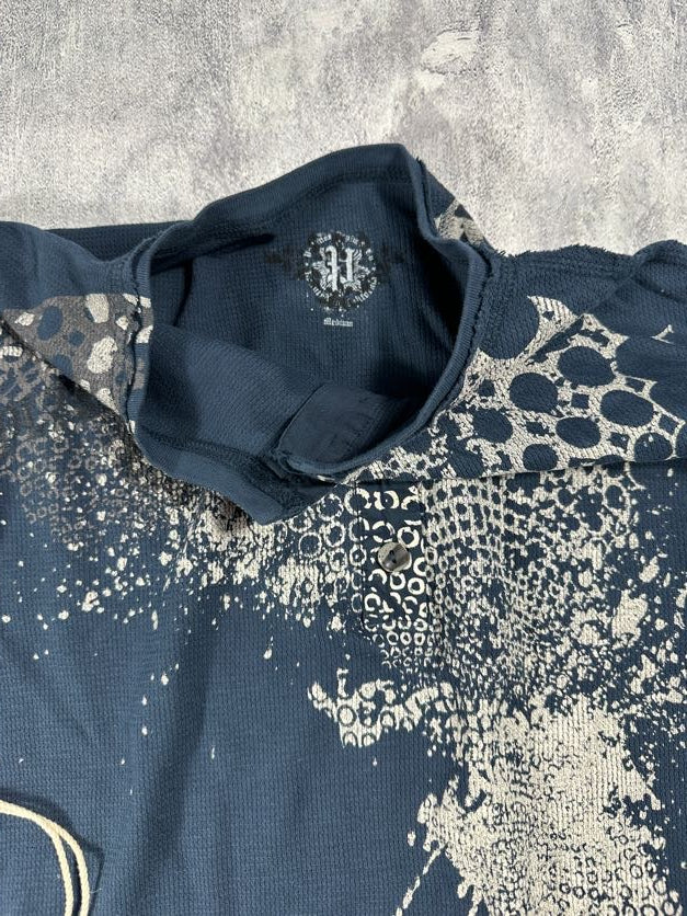 Pollution Blue Y2K Thermal Long Sleeve Shirt