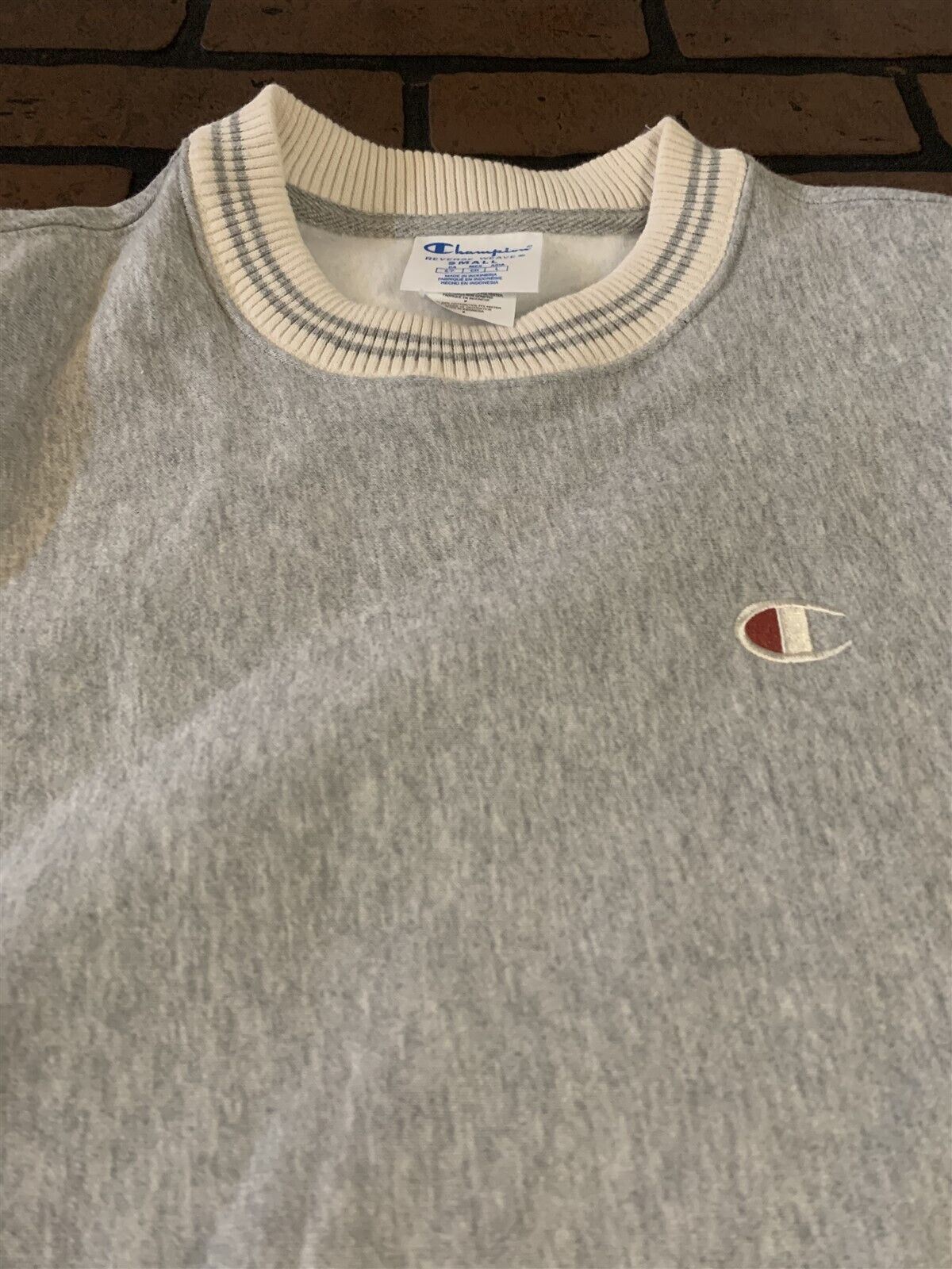 Champion Oxford Gray Reverse Weave Crew Neck Sweatshirt