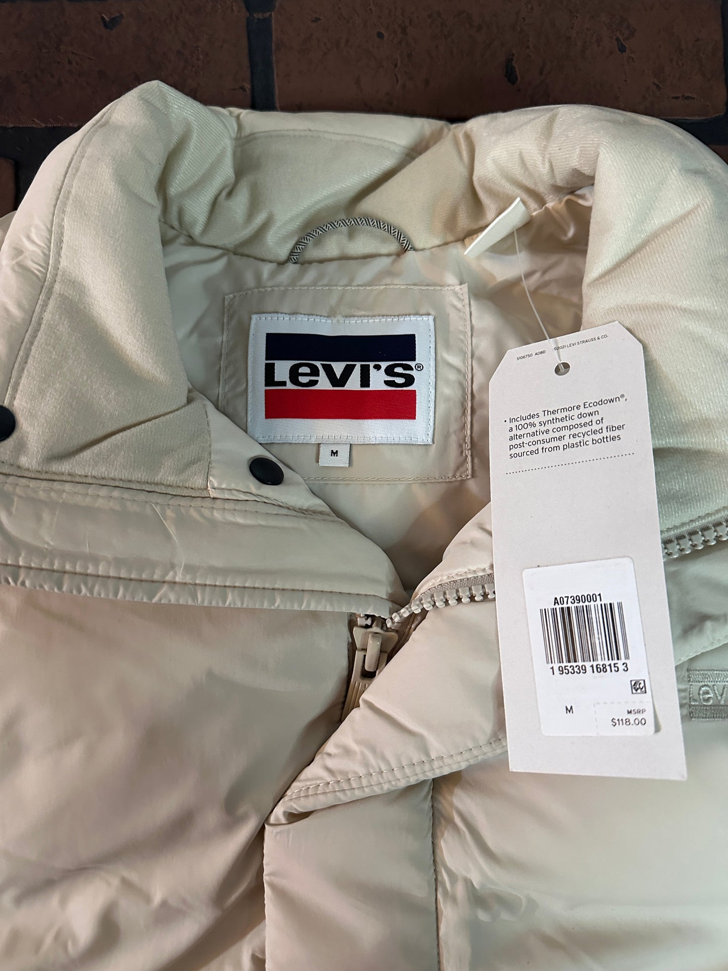 Levi's Cream Puffer Vest
