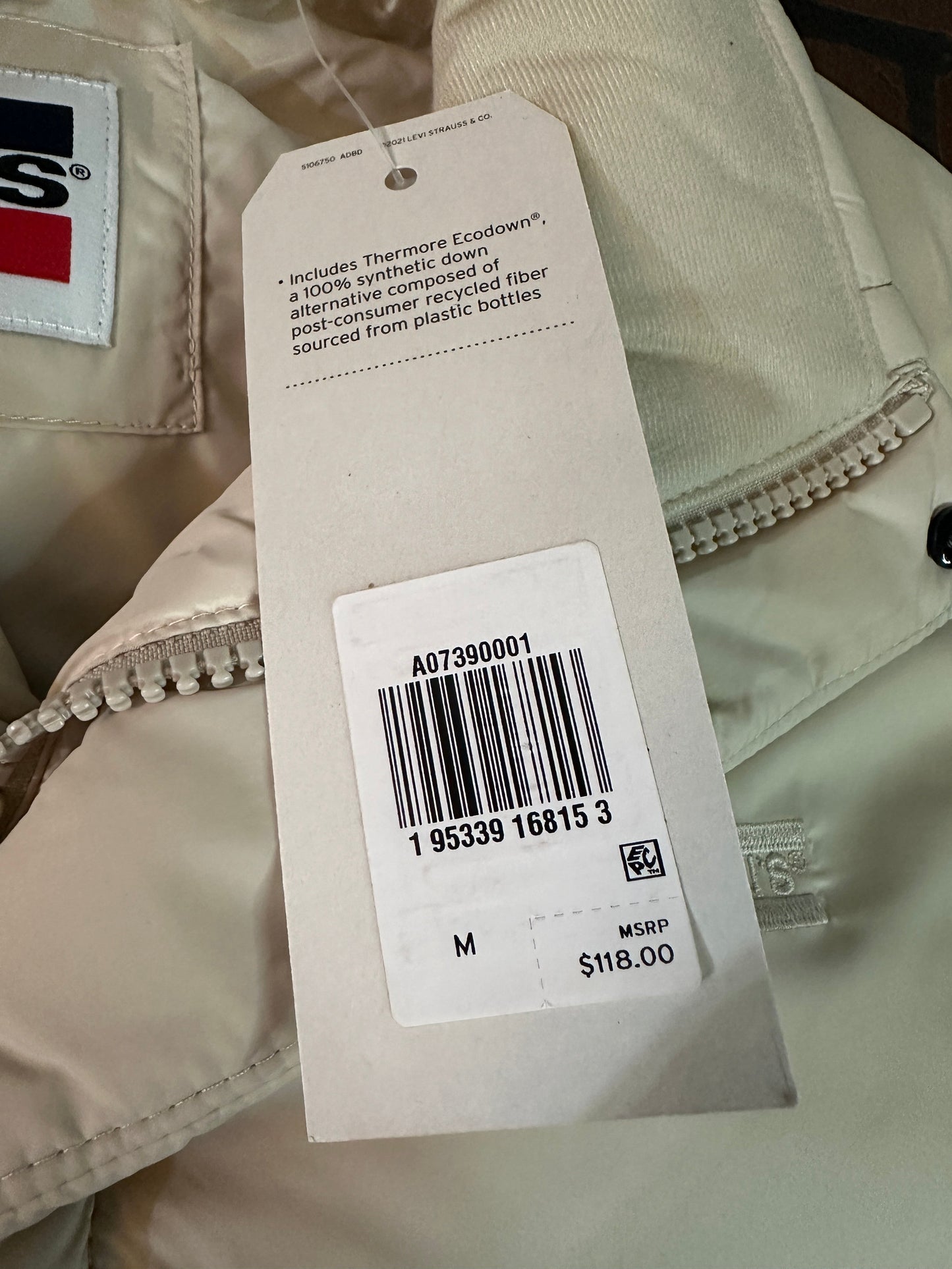 Levi's Cream Puffer Vest
