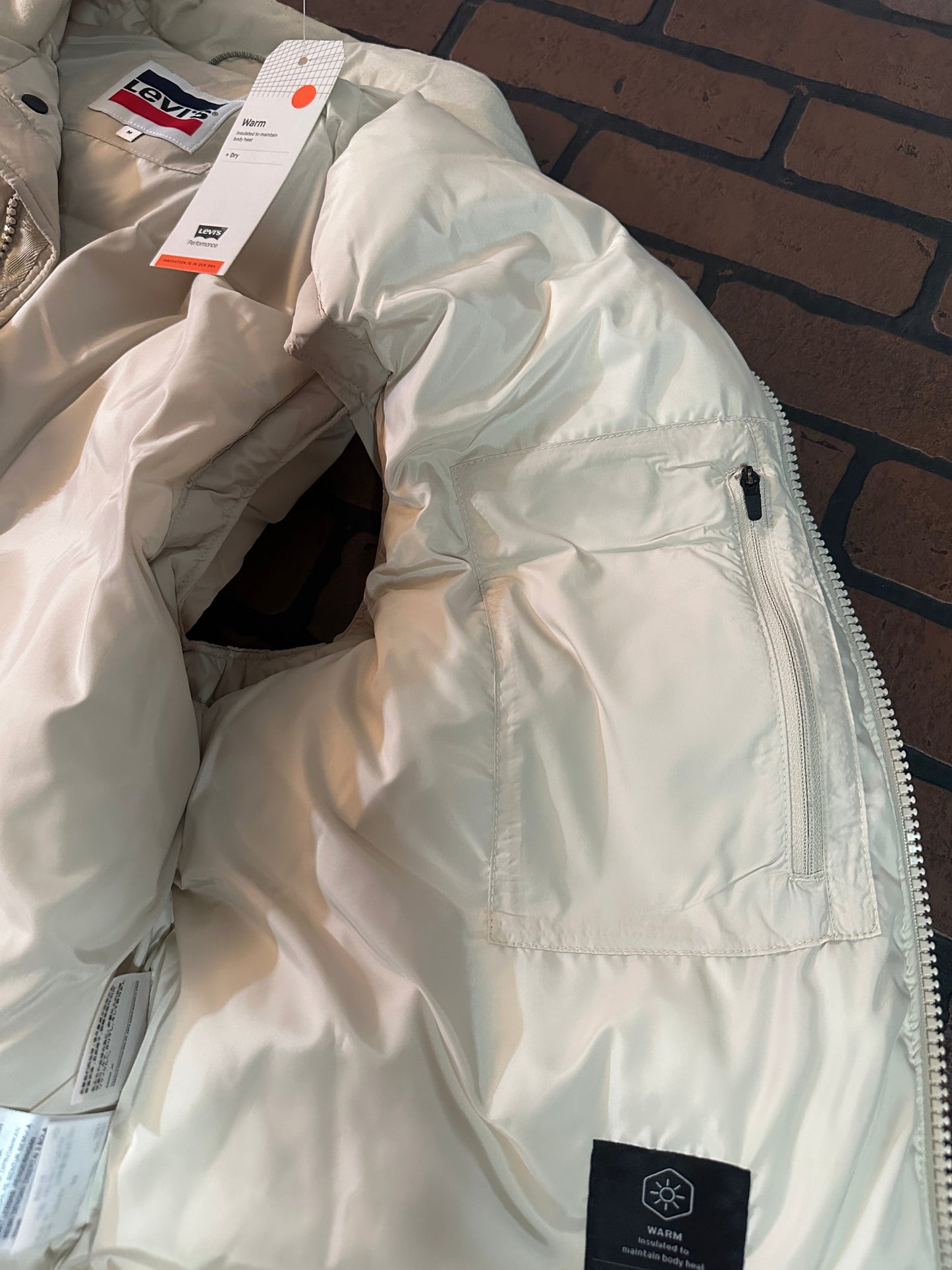 Levi's Cream Puffer Vest