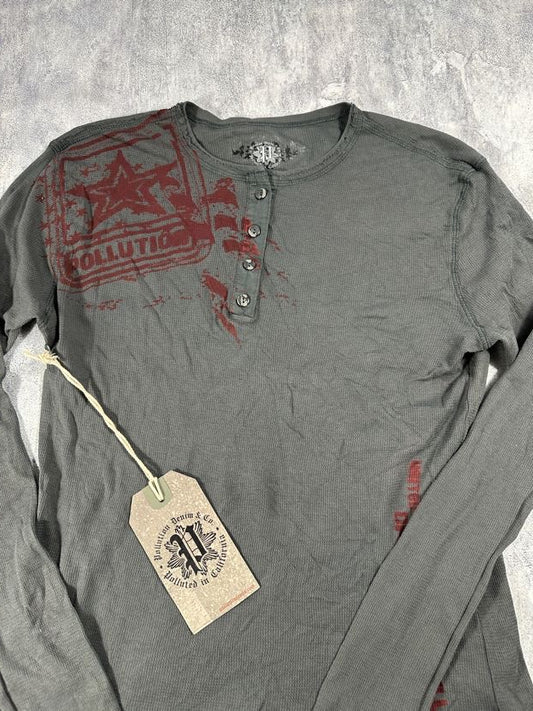 Pollution Dark Grey Thermal Long Sleeve Shirt