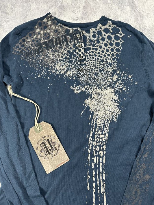 Pollution Blue Y2K Thermal Long Sleeve Shirt